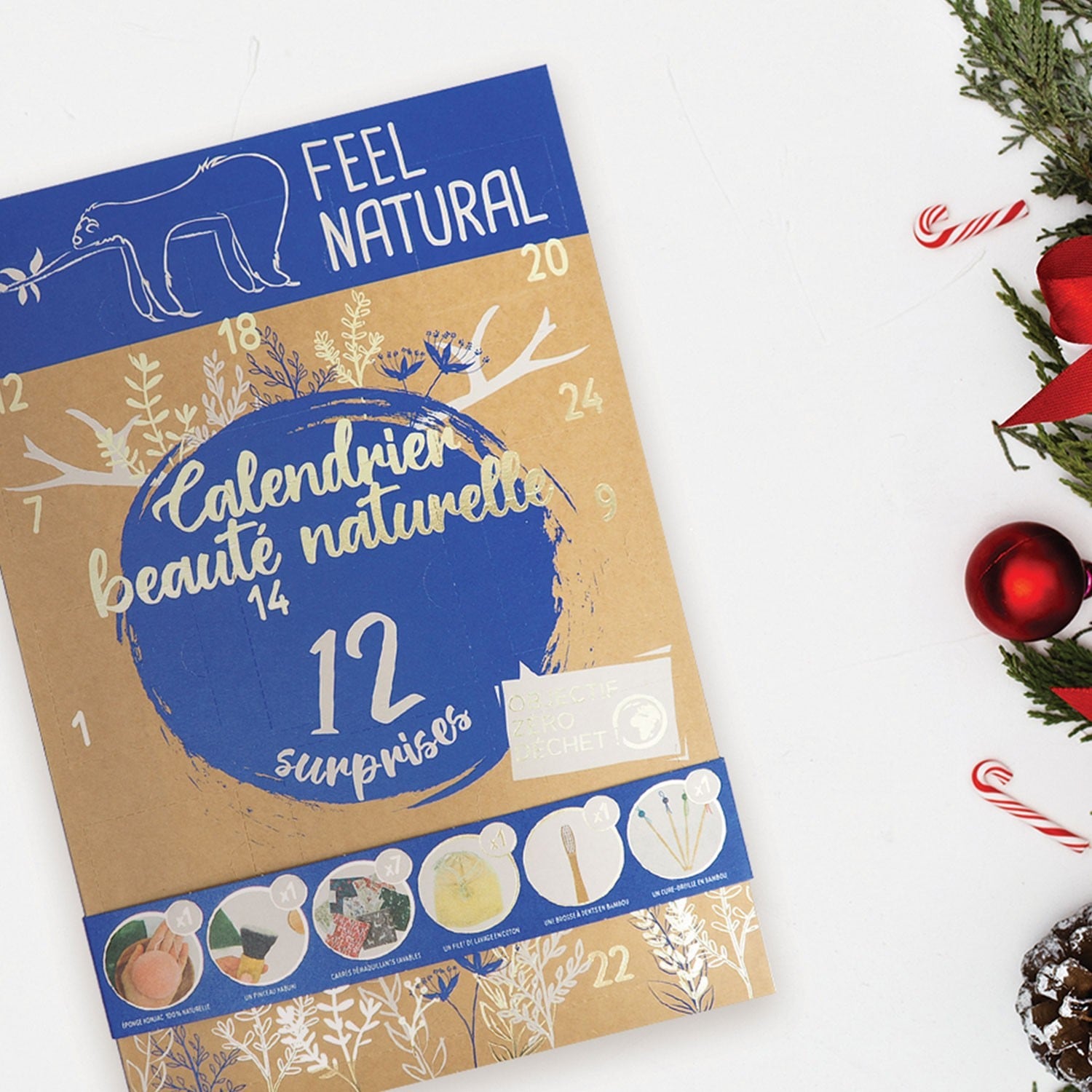 Feel Natural adventskalender met 12 afvalvrije accessoires