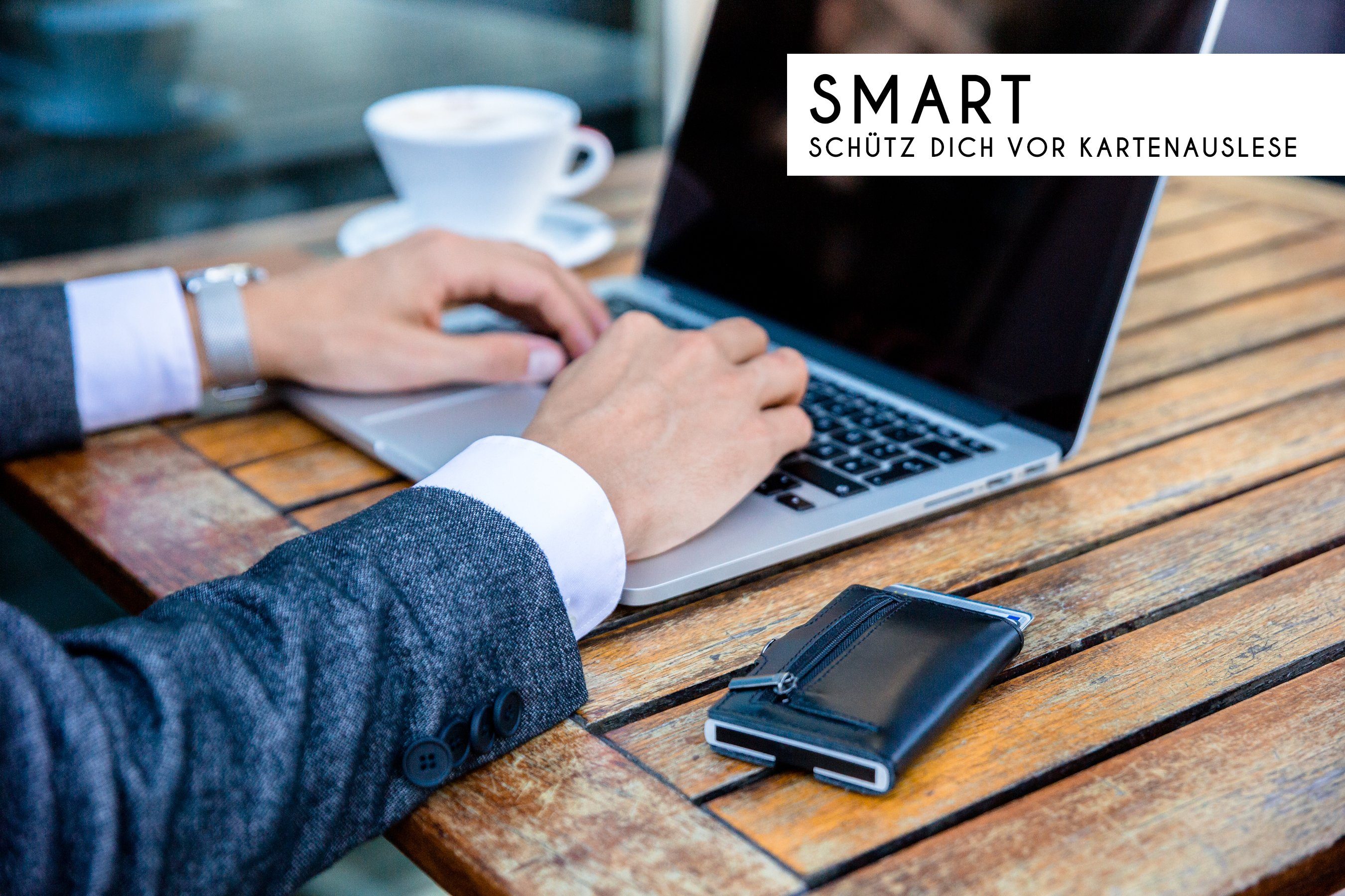 PRIMØ germany Mini Geldbörse Smart wallet mit RFID-Schutz (und Münzfach), Slim wallet I Geldbörse für Herren und Damen I Geldbeutel