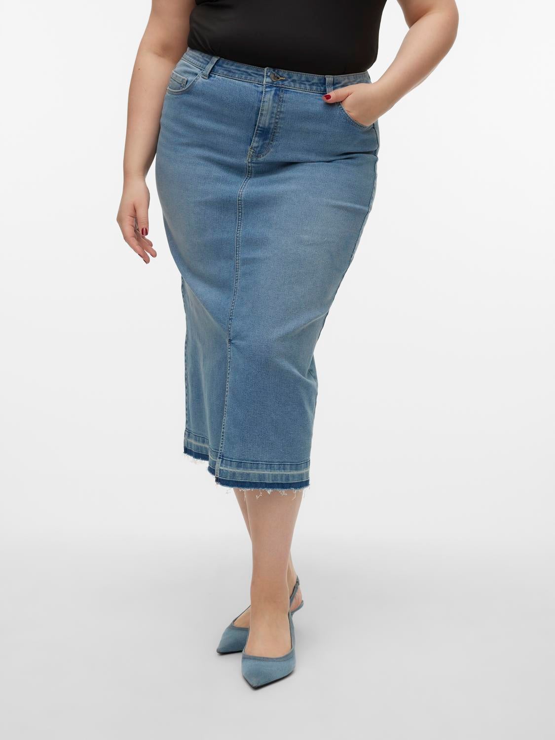 VMCLINA Hohe Taille Langer Rock