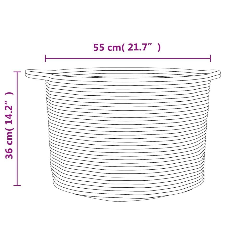 vidaXL Wäschekorb Wäschekorb Beige und Weiß Ø55x36 cm Baumwolle