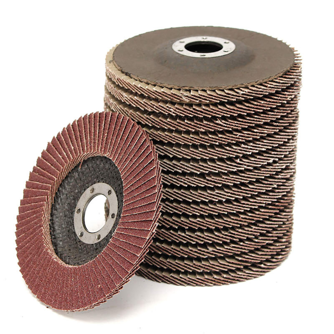 Vago-Tools 50x Fächerschleifscheiben 125mm flach Körnung 40 Braun Lamellenscheibe