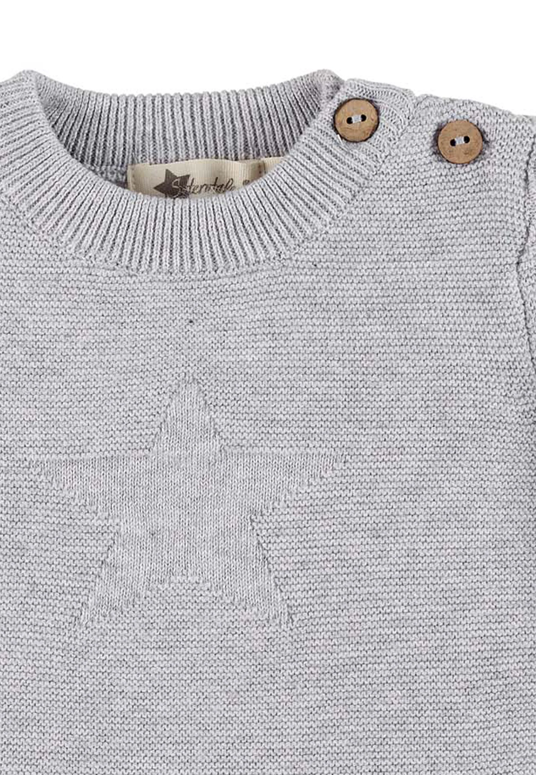 GOTS Strick-Pullover mit eingestricktem Stern