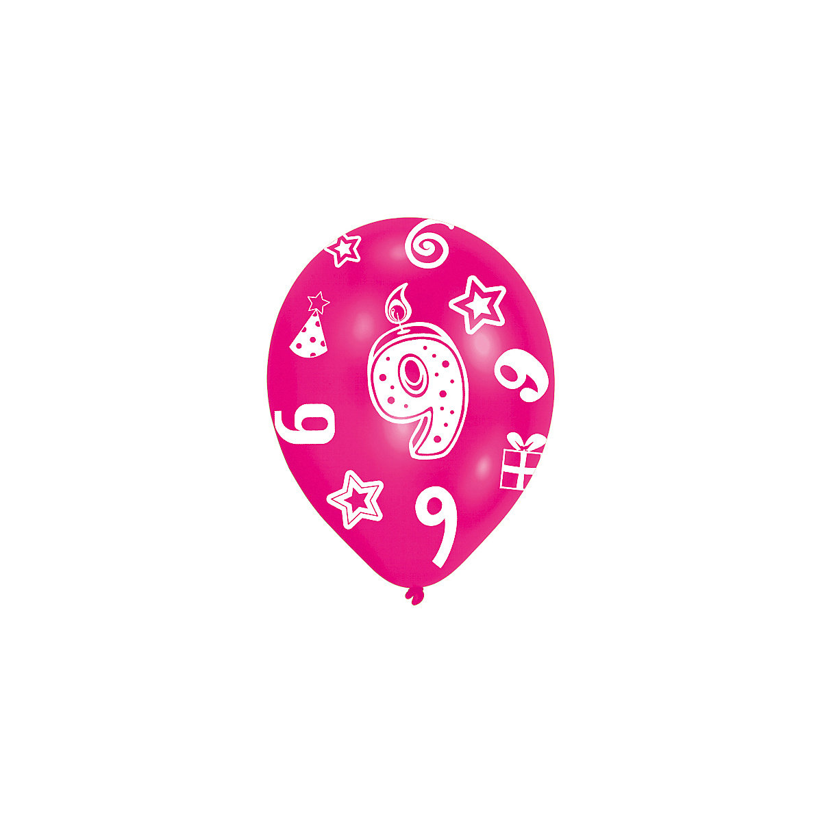 Latexballons Zahl 9, 6 Stück