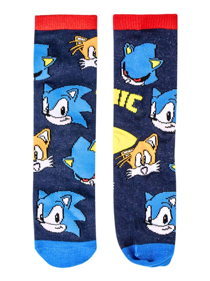 Sonic 4er - Pack Kindersocken Sonic The Hedgehog Geschenkset mit Spardose  in Blau günstig kaufen
