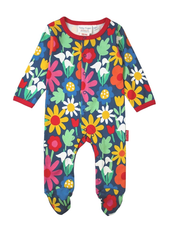 Toby Tiger Schlafanzug mit Blumen Print in bunt günstig kaufen