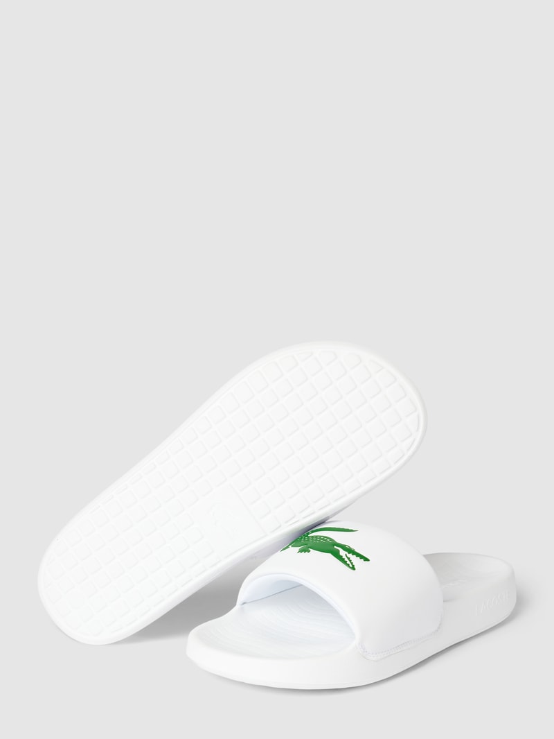 Sandalette mit Label-Print Modell 'SERVE SLIDE 1.0' in weiss