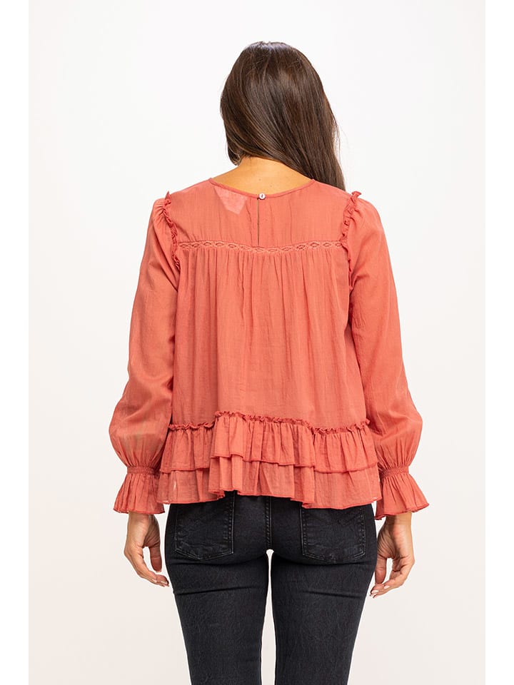 Peace & Love Bluse in Orange günstig kaufen