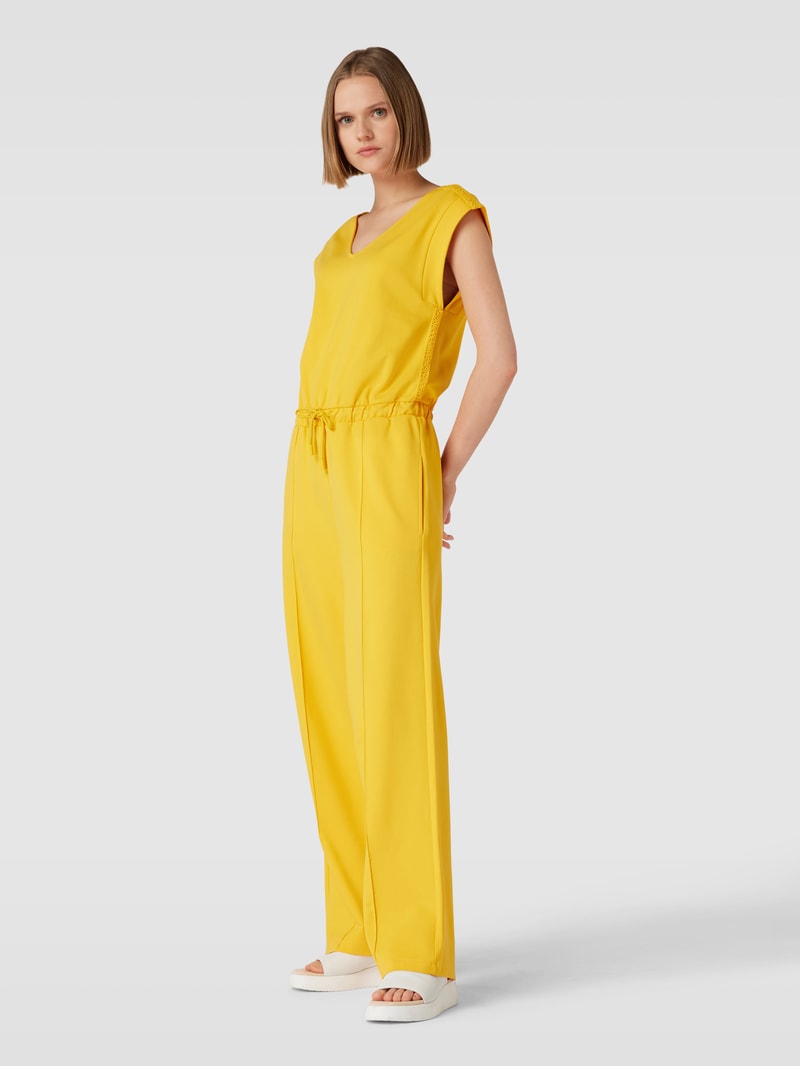 Jumpsuit mit V-Ausschnitt in gelb