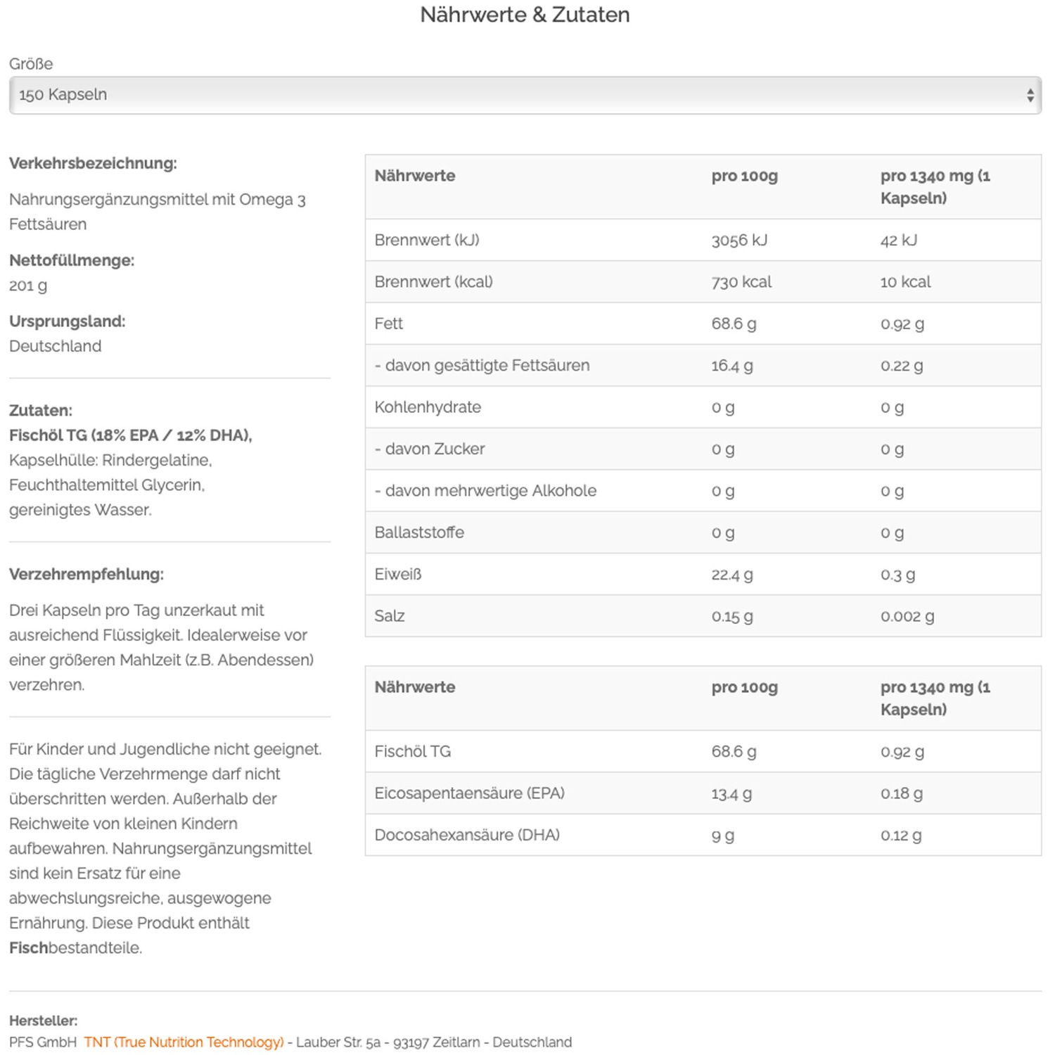 Omega 3-TG - Hochdosiertes EPA/DHA. aus reinem Fischöl