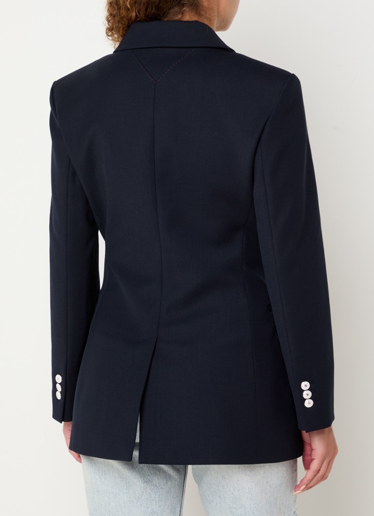 Dvouřadé sako Tommy Hilfiger Statement Prep z vlněné směsi s lemovanými kapsami
