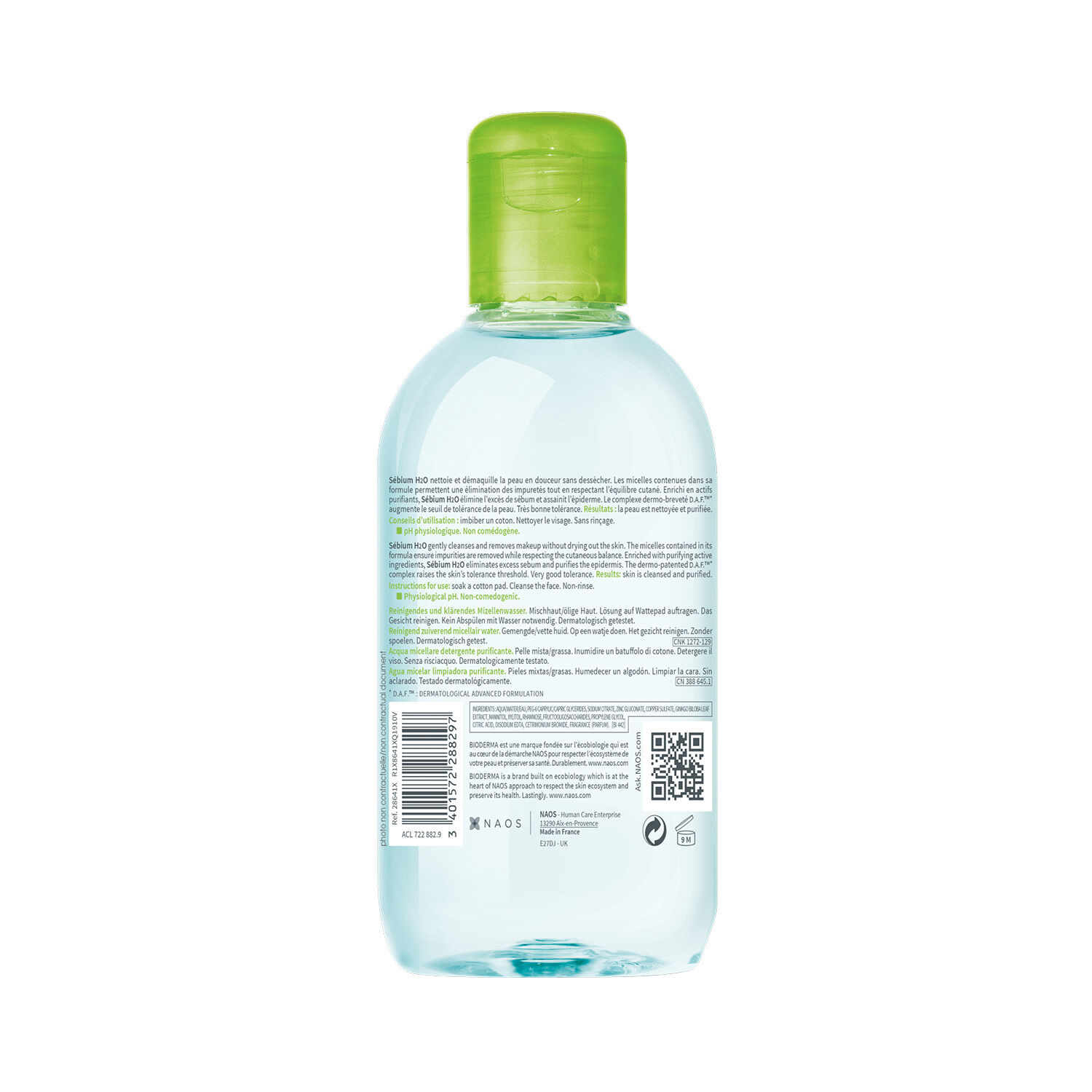 Bioderma Sébium H2O Eau Micellaire Purifiante - Peaux Mixtes à Grasses