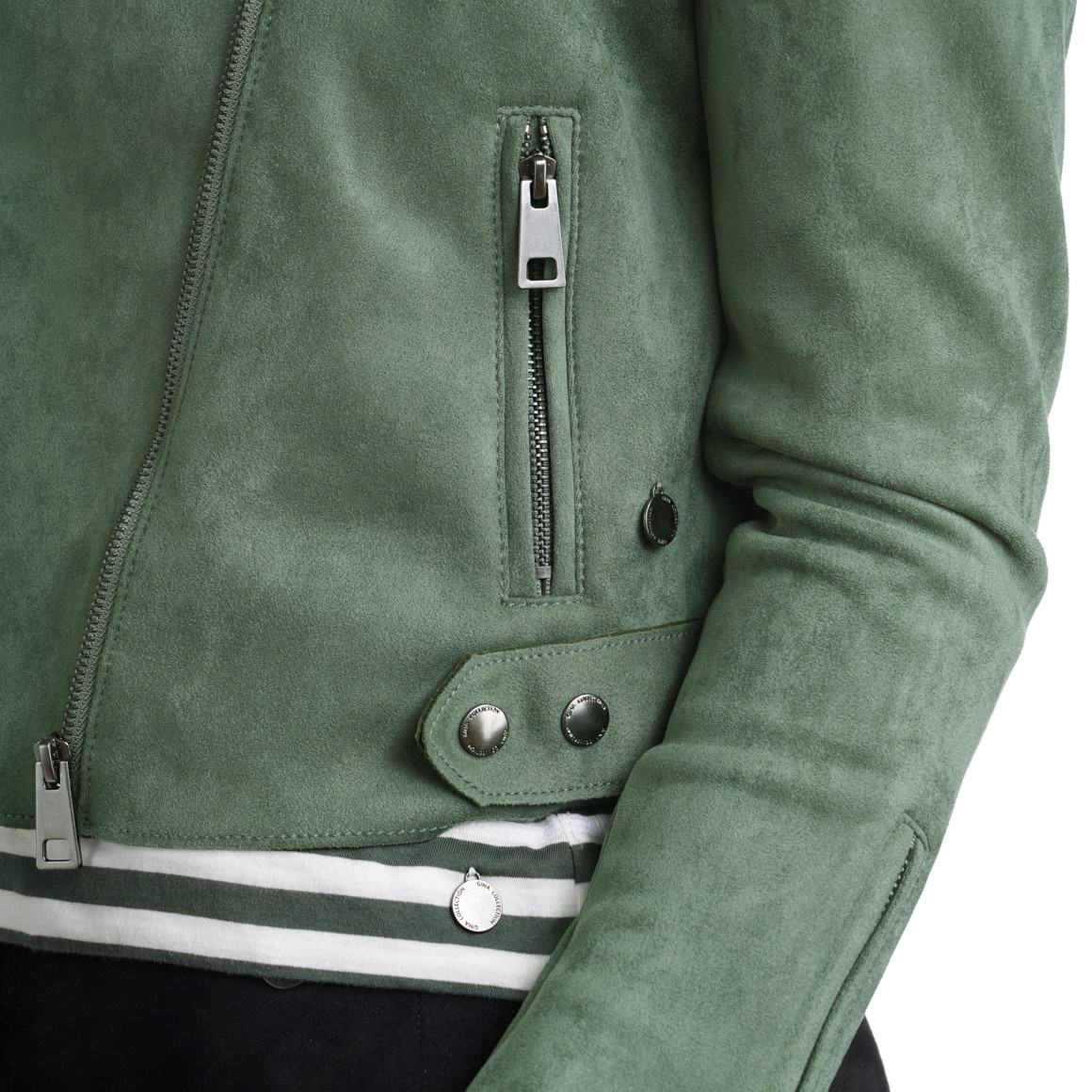 Damen Velours-Bikerjacke mit Reißverschluss