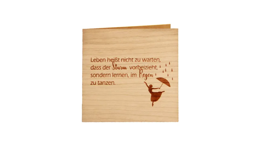 Original Holzgrußkarte - mit Spruch