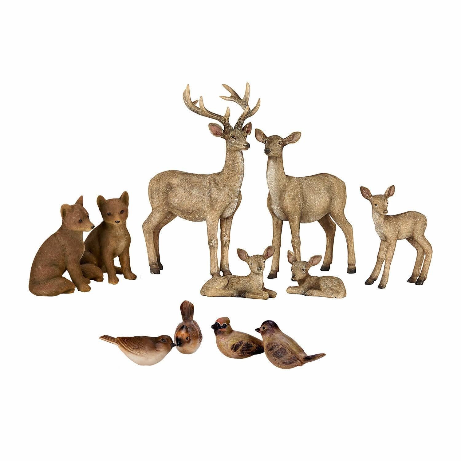 Mirabeau Weihnachtsfigur Waldtier 11er Set Pluvet braun