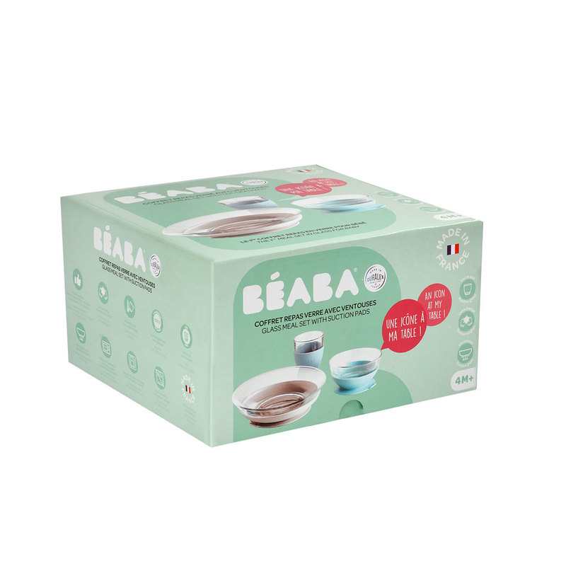 Coffret repas en verre Duralex bleu Beaba