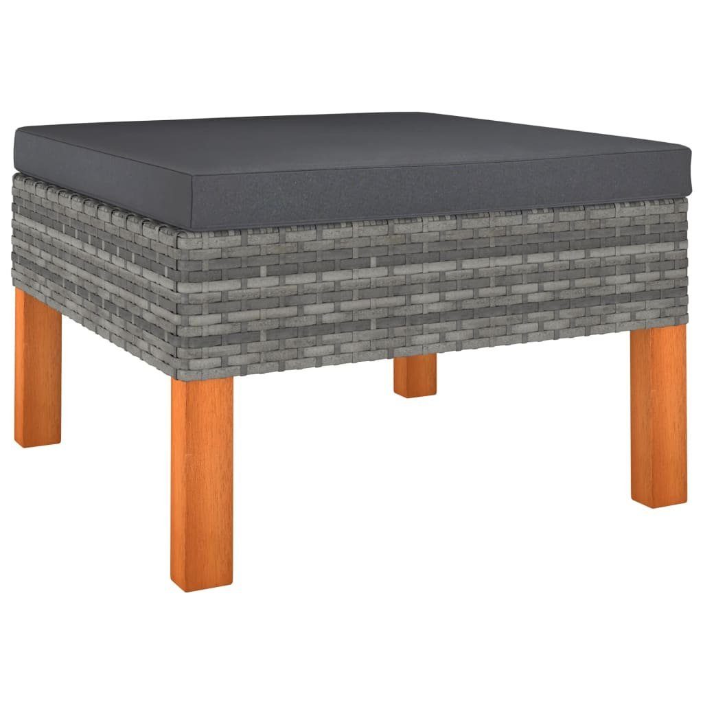 vidaXL Loungesofa 3-tlg. Garten-Lounge-Set Poly Rattan und Massivholz Eukalyptus, 1 Teile