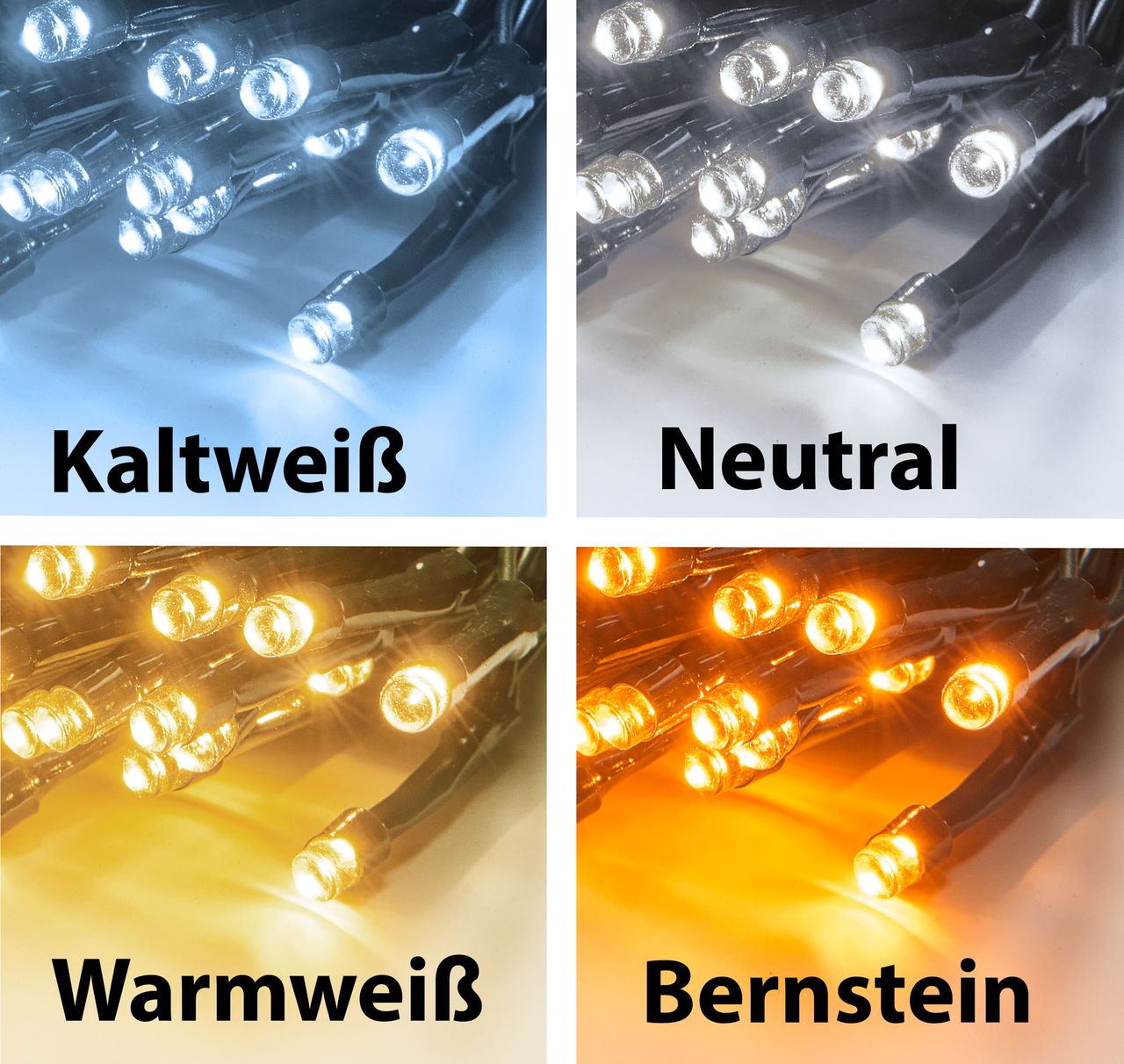Weles 80er LED Lichterkette bernstein