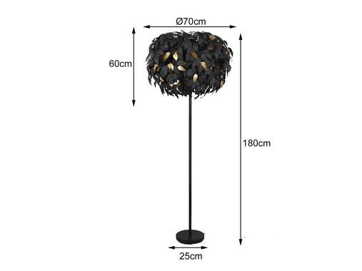 meineWunschleuchte LED Stehlampe, Dimmfunktion, LED wechselbar, Warmweiß, ausgefallene moderne Desig-ner skandinavisch Schwarz, dimmbar H: 180cm