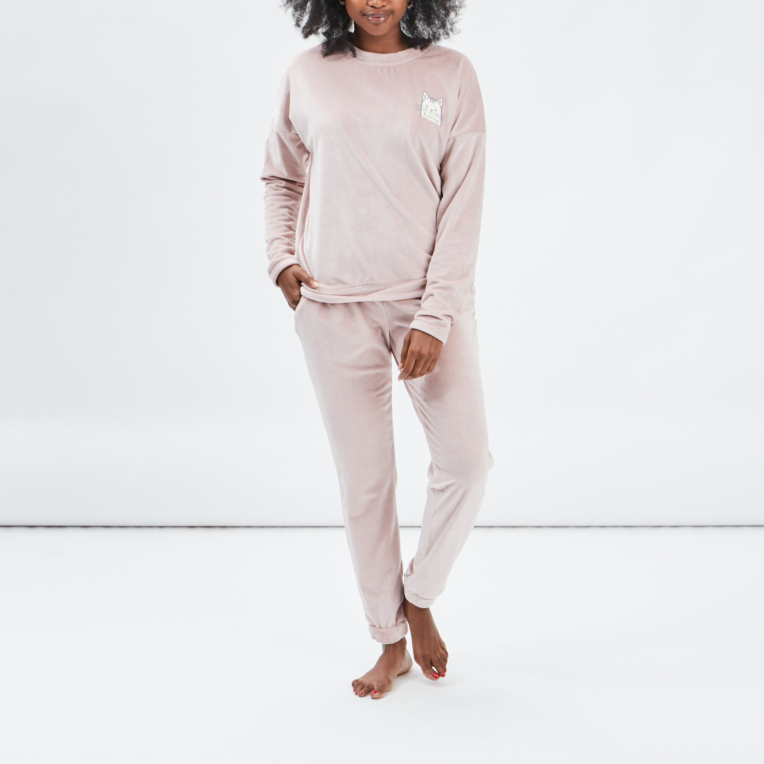 Ensemble pyjama 2 pièces rose femme | La Halle