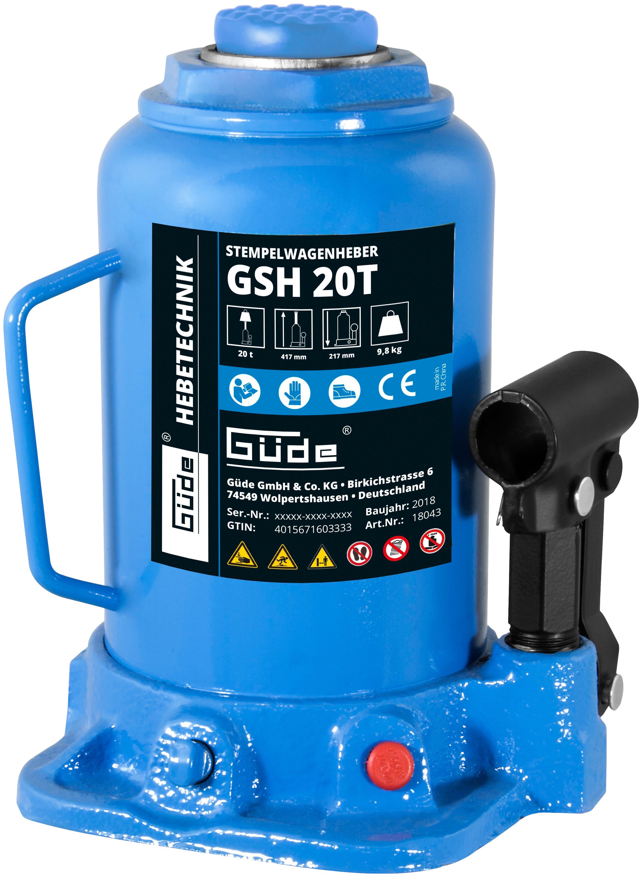 Güde Wagenheber GSH 20T, max. Hubhöhe: 42 cm, bis 20 t