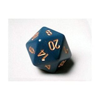 Opaque 34mm d20 Dusty Blue/copper Dice