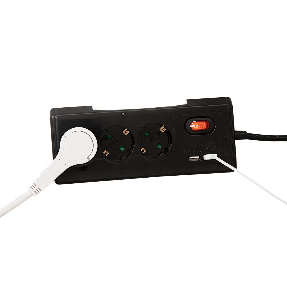 Powertec Electric 3-fach Multifunktionsleiste mit 2x USB