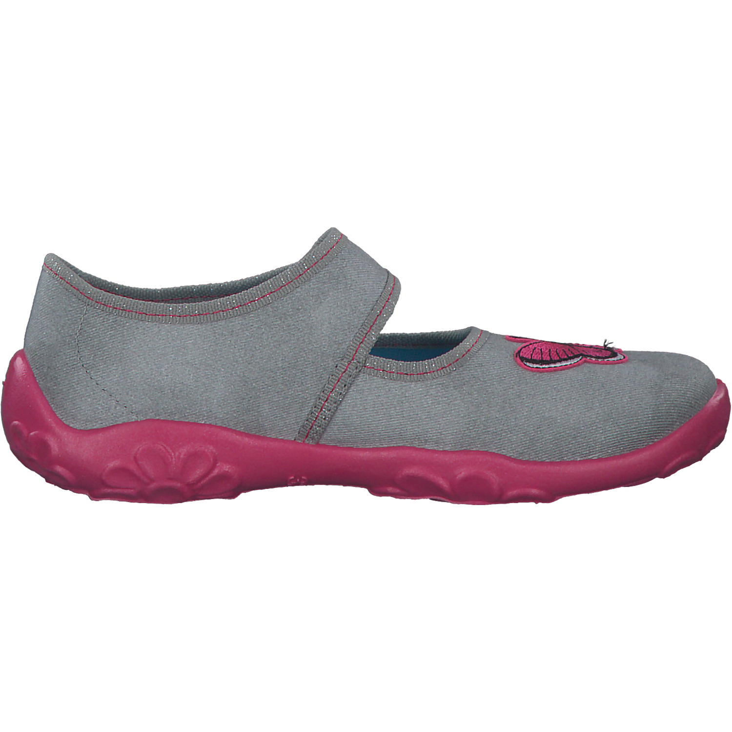 Superfit BONNY 00280, Hausschuhe, Kinder, grau/pink