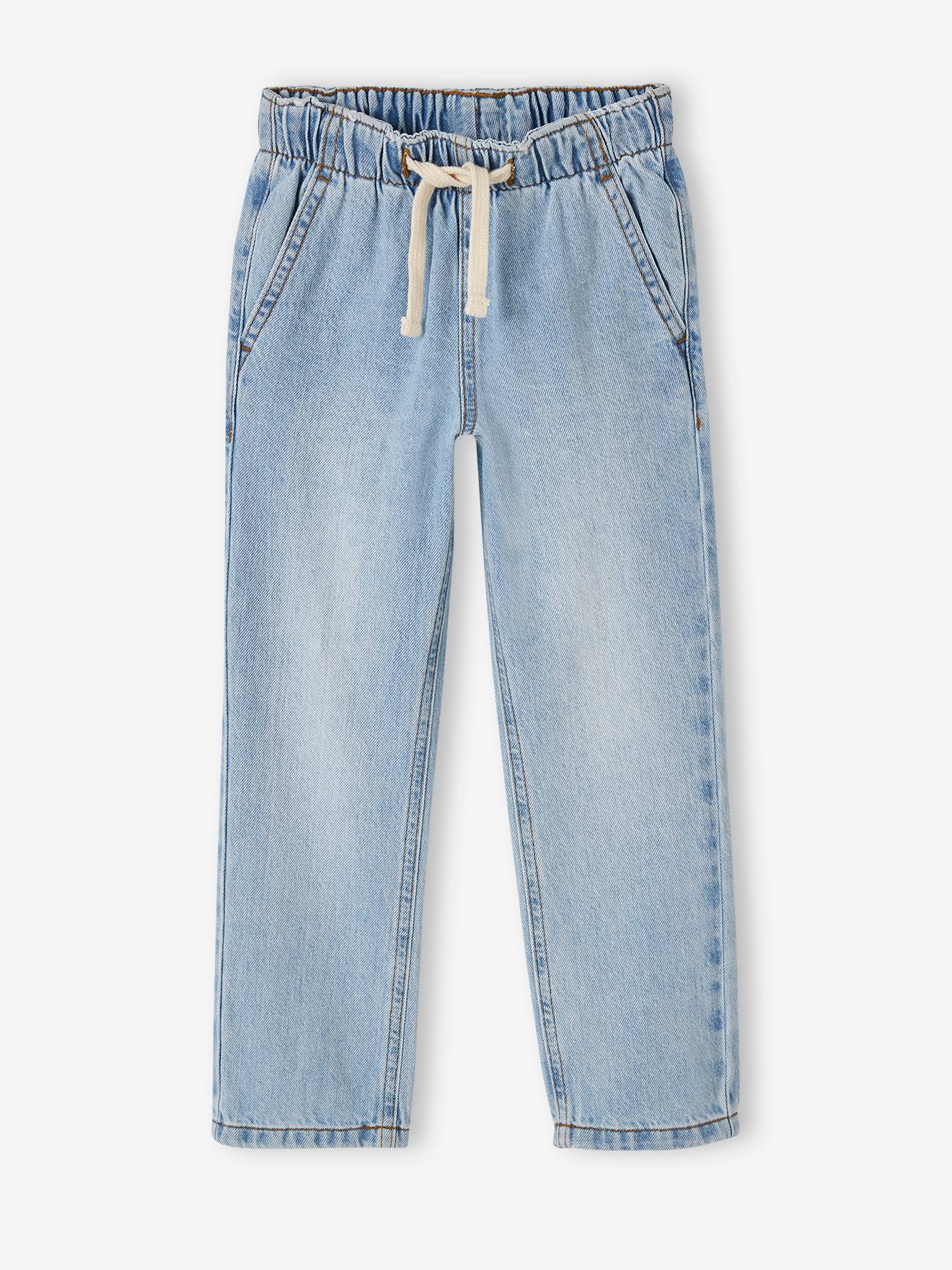 Vertbaudet Weite Jungen Jeans mit Schlupfbund Oeko-Tex - grauer denim