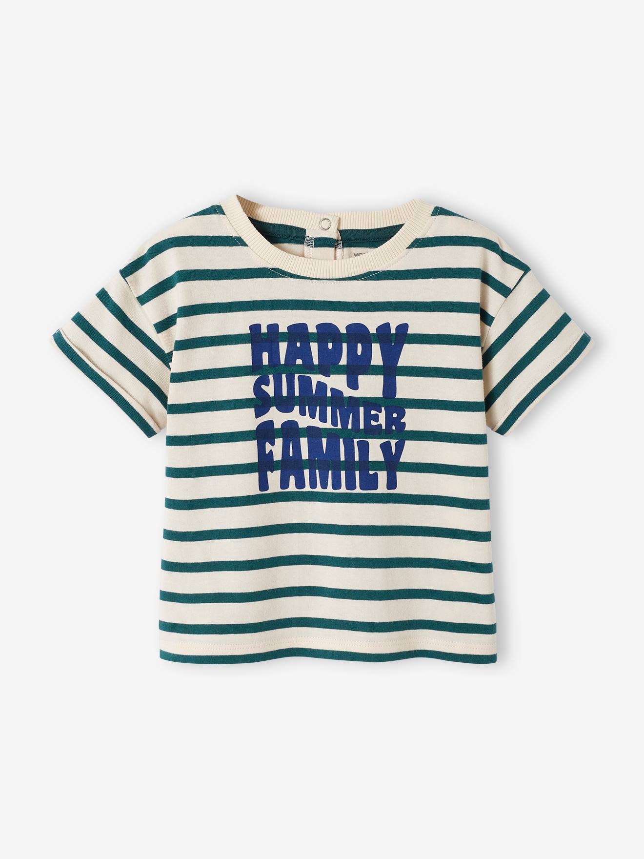 T-shirt bébé capsule famille marin rayé vert