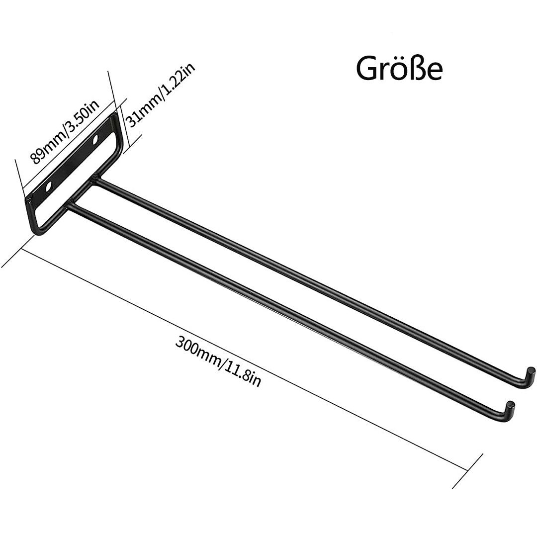 SOTOR Gläserhalter 2 Stück Gläserschiene,Stielgläserregal,Weinglashalter,Weinglas Rack, 2-tlg., Stielgläser Halter Unter Schrank Für Hausbar Küche Bar Pub Restaurant