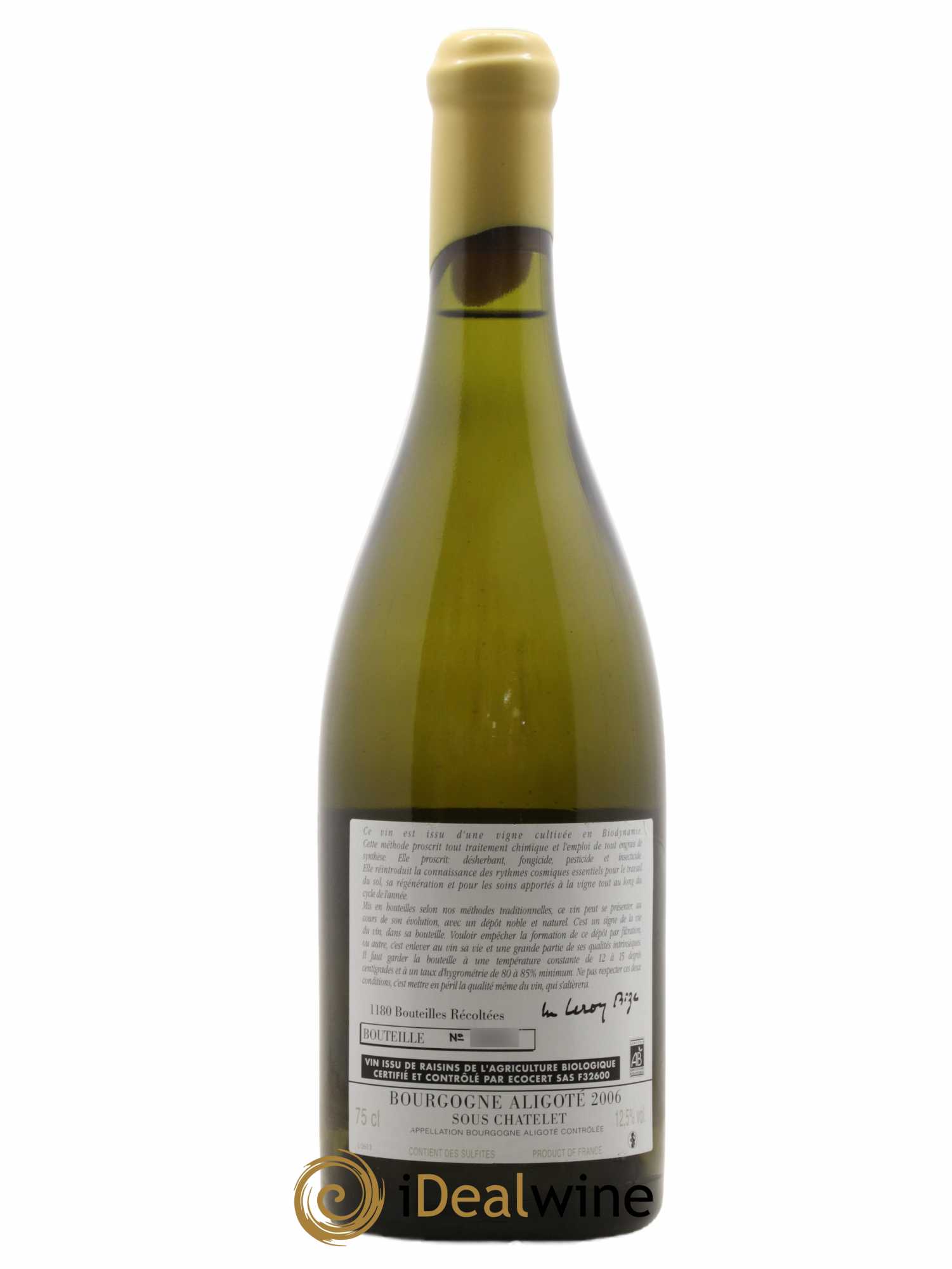 Bourgogne Aligoté Sous Chatelet d'Auvenay (Domaine)  2006 - Lot de 1 Bouteille