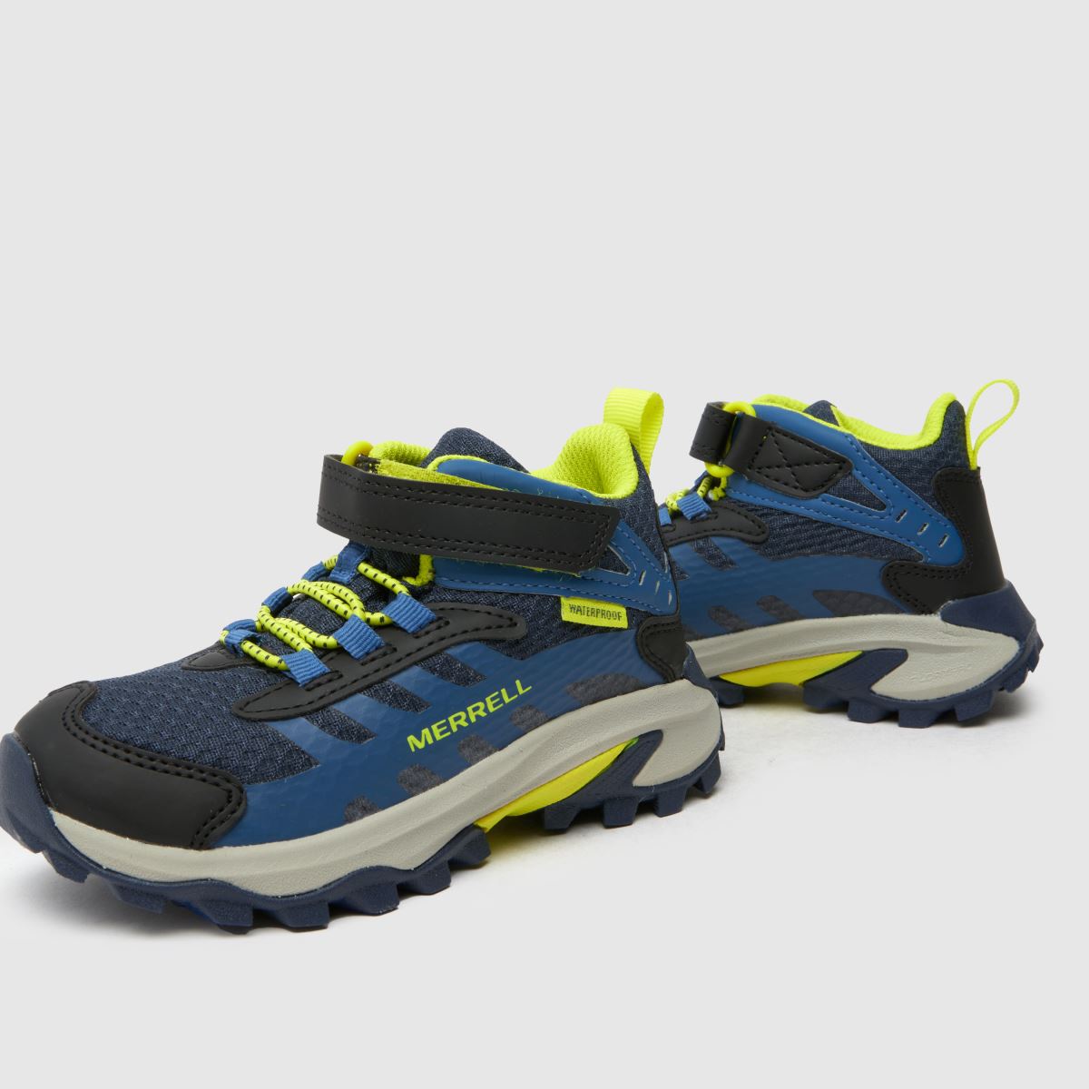 Merrell marinblå och gröna moab speed mid 2 pojkar junior träningsskor