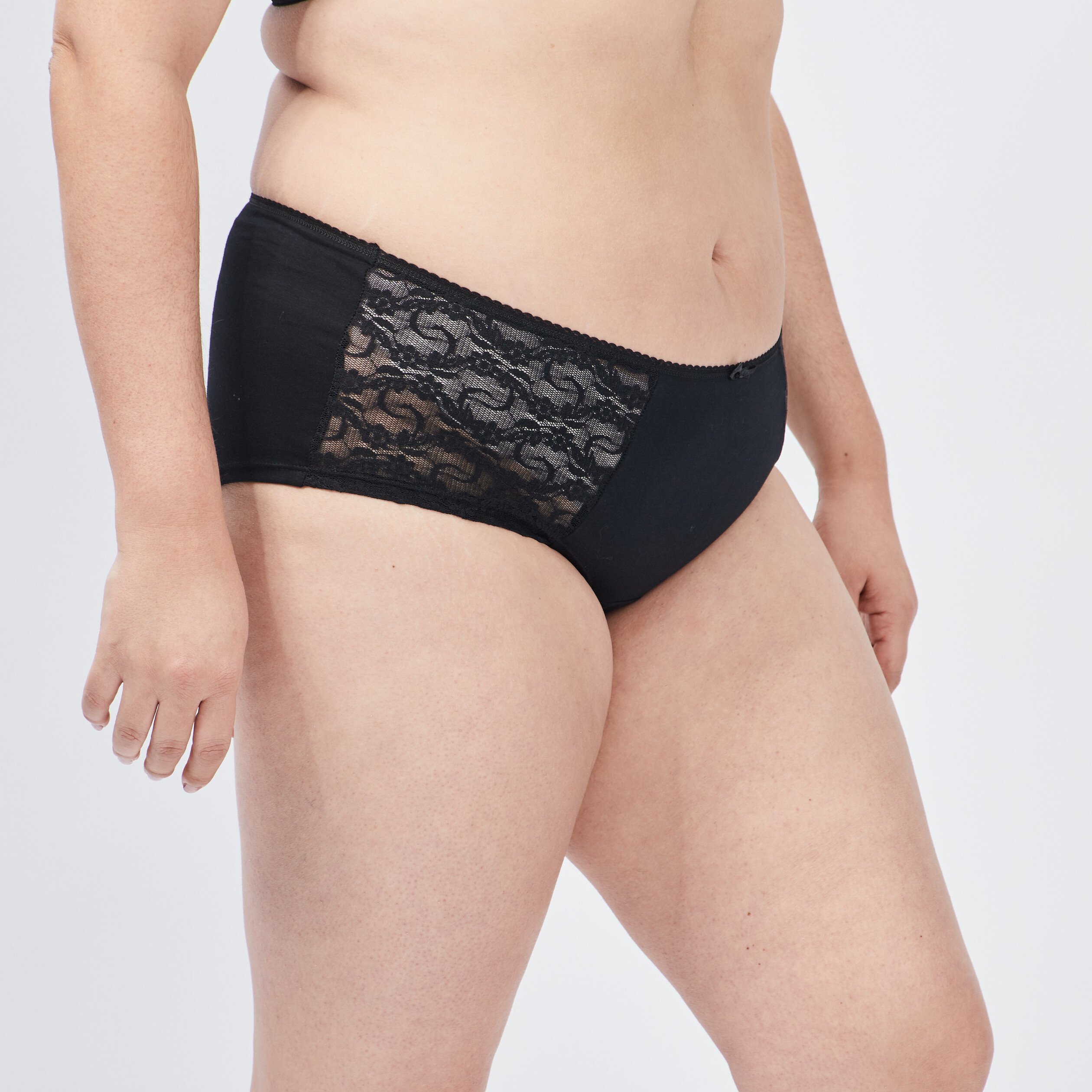 Shorty en coton noir femme grande taille | La Halle