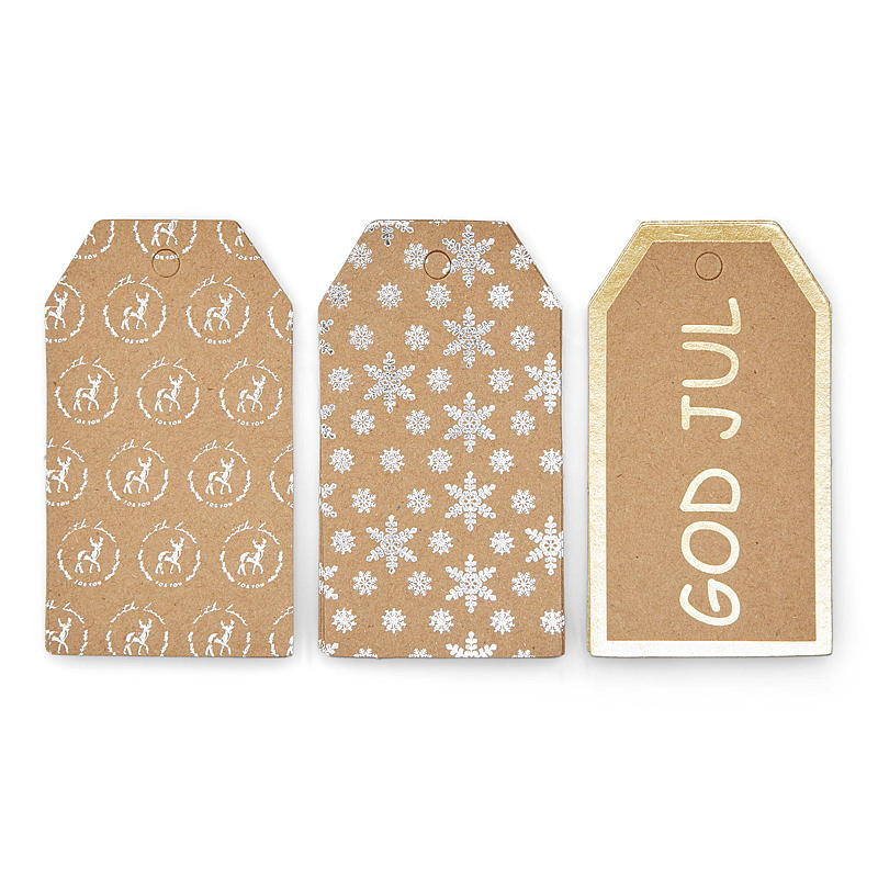 Home Gavemerkelapp 15-pk Metallic folie Kraft