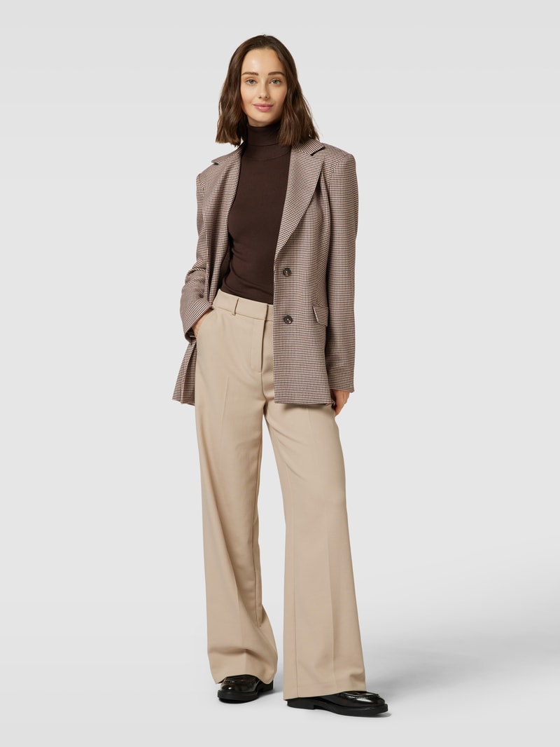 Blazer mit Hahnentrittmuster in beige