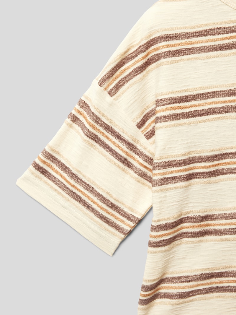 T-Shirt mit Streifenmuster Modell 'DODO' in ecru