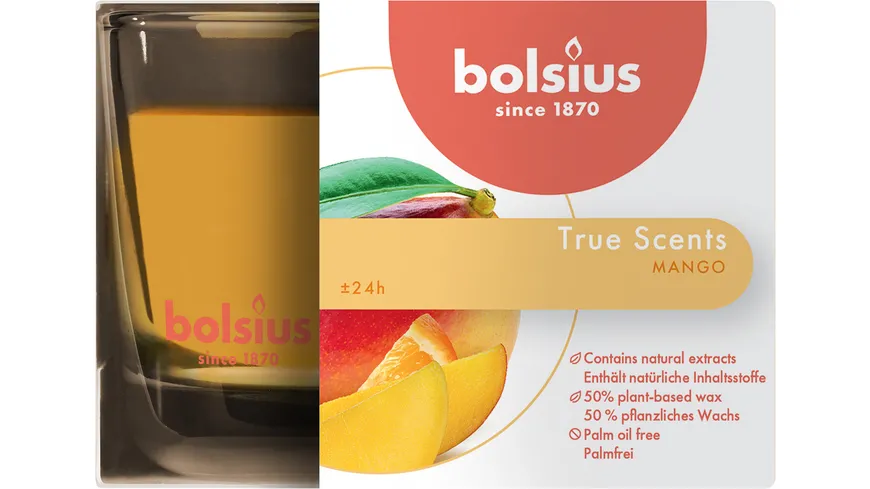 bolsius Duftglas medium True Scents Mango Mango