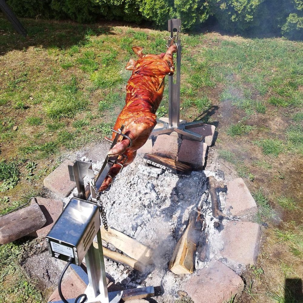 BBQ-Toro Spanferkelgrill Spanferkelgrill mit Motor, höhenverstellbarer Spießgrill, elektrisch