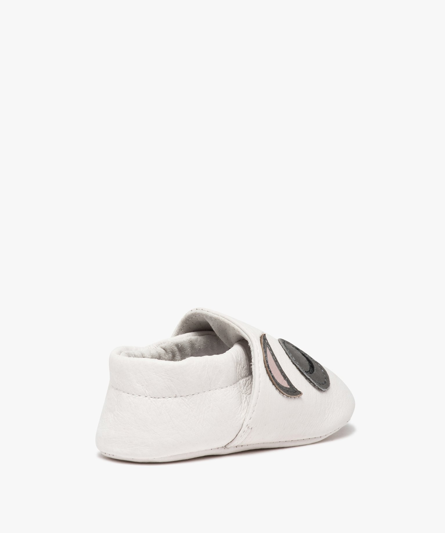 Chaussons de naissance bébé en cuir motifs animaux gris | GEMO