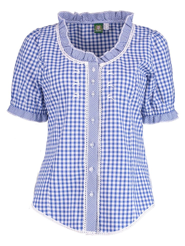 OS-Trachten Trachtenbluse Poror in mittelblau günstig kaufen