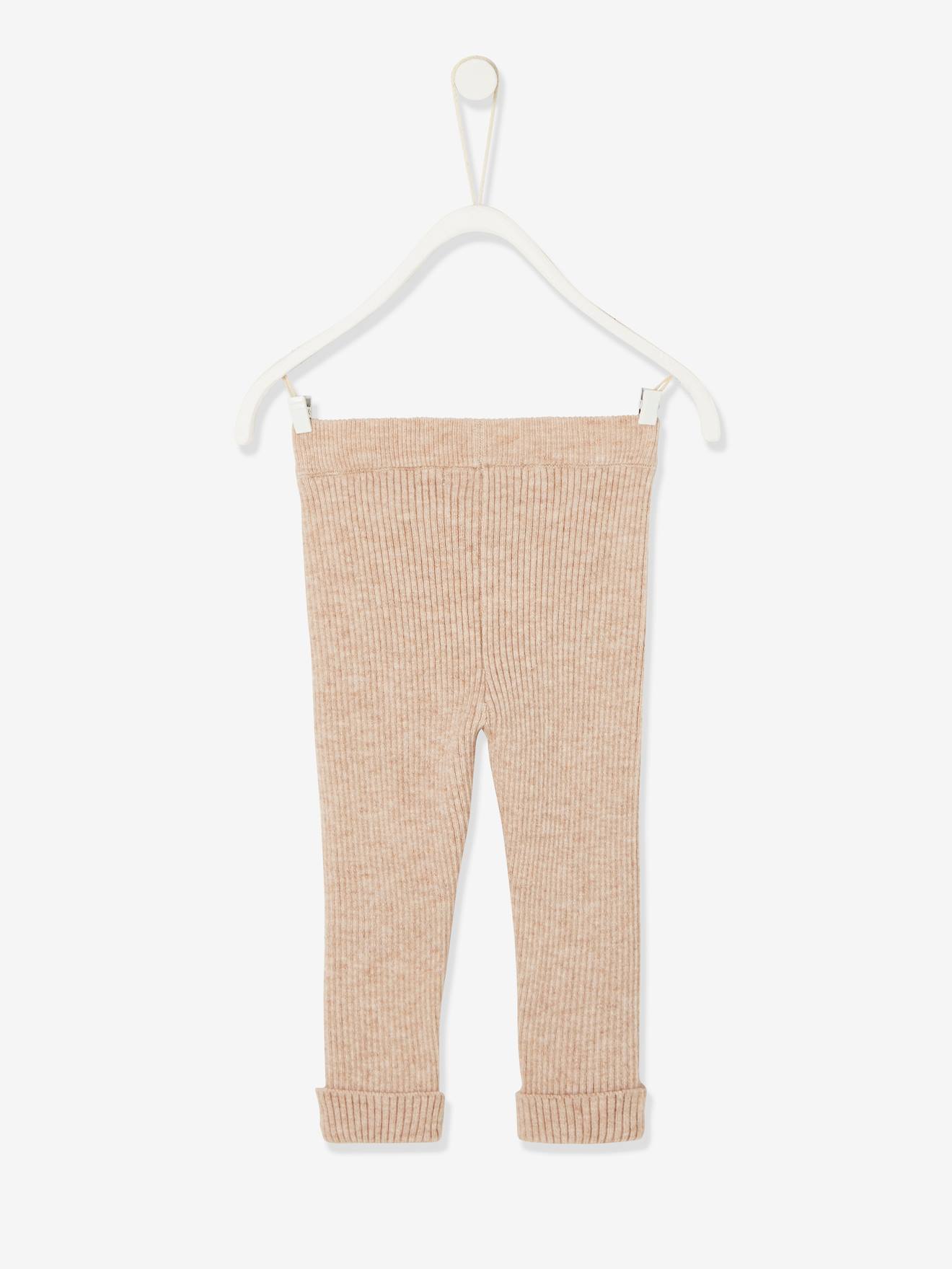Legging en tricot bébé beige