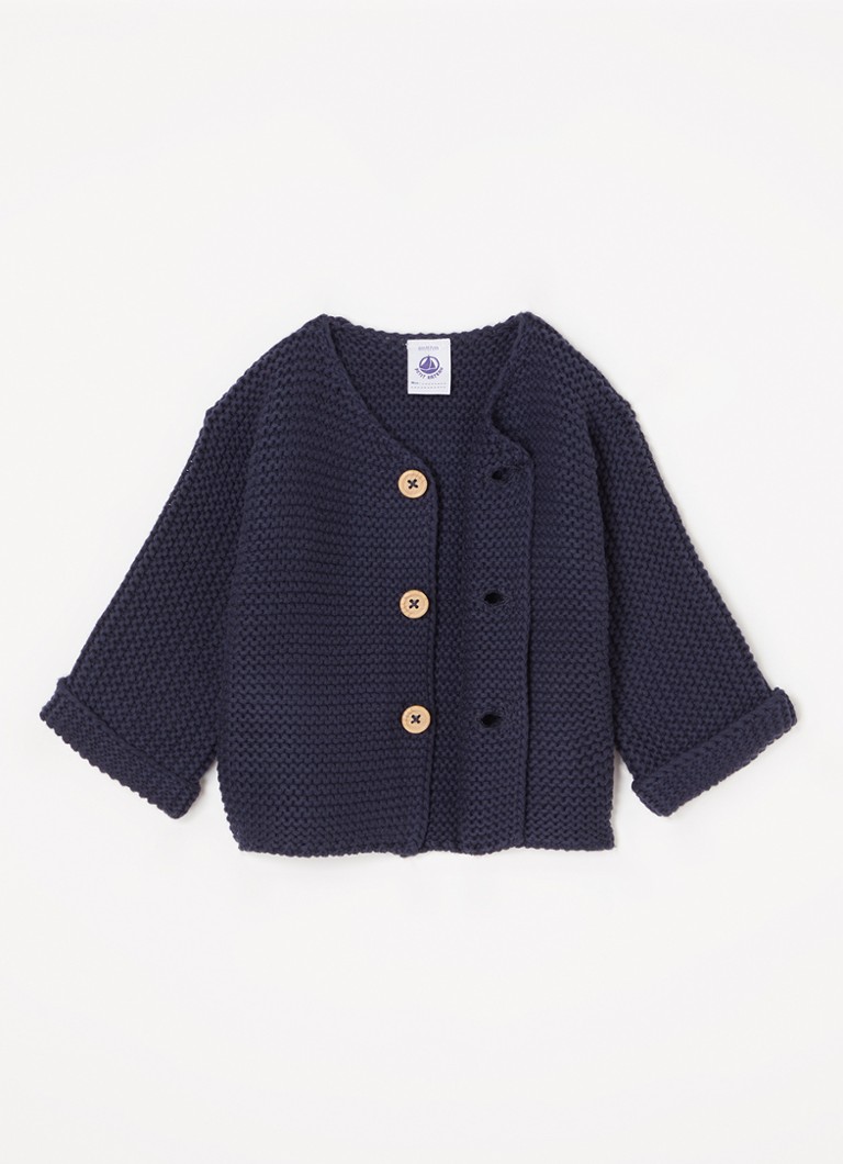 Cardigan Petit Bateau a maglia grossa con scollo rotondo