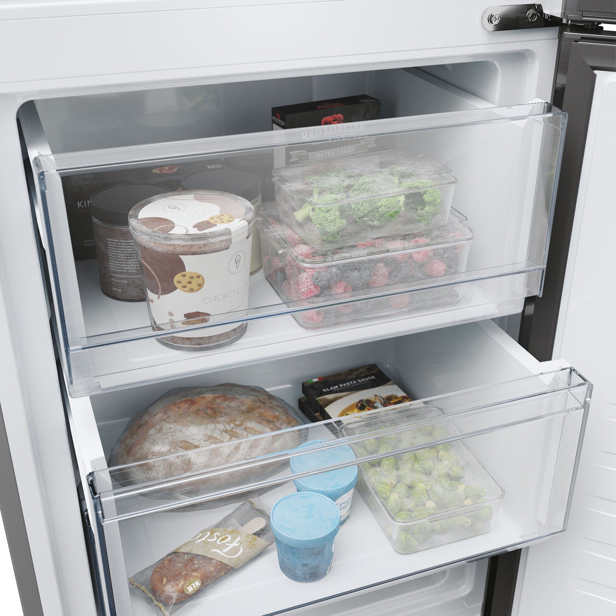 Haier Kühl-/Gefrierkombination HDPW5620ANPD, 205 cm hoch, 59.5 cm breit, Elektronische Temperaturregelung, My Zone Pro, WIFI connected