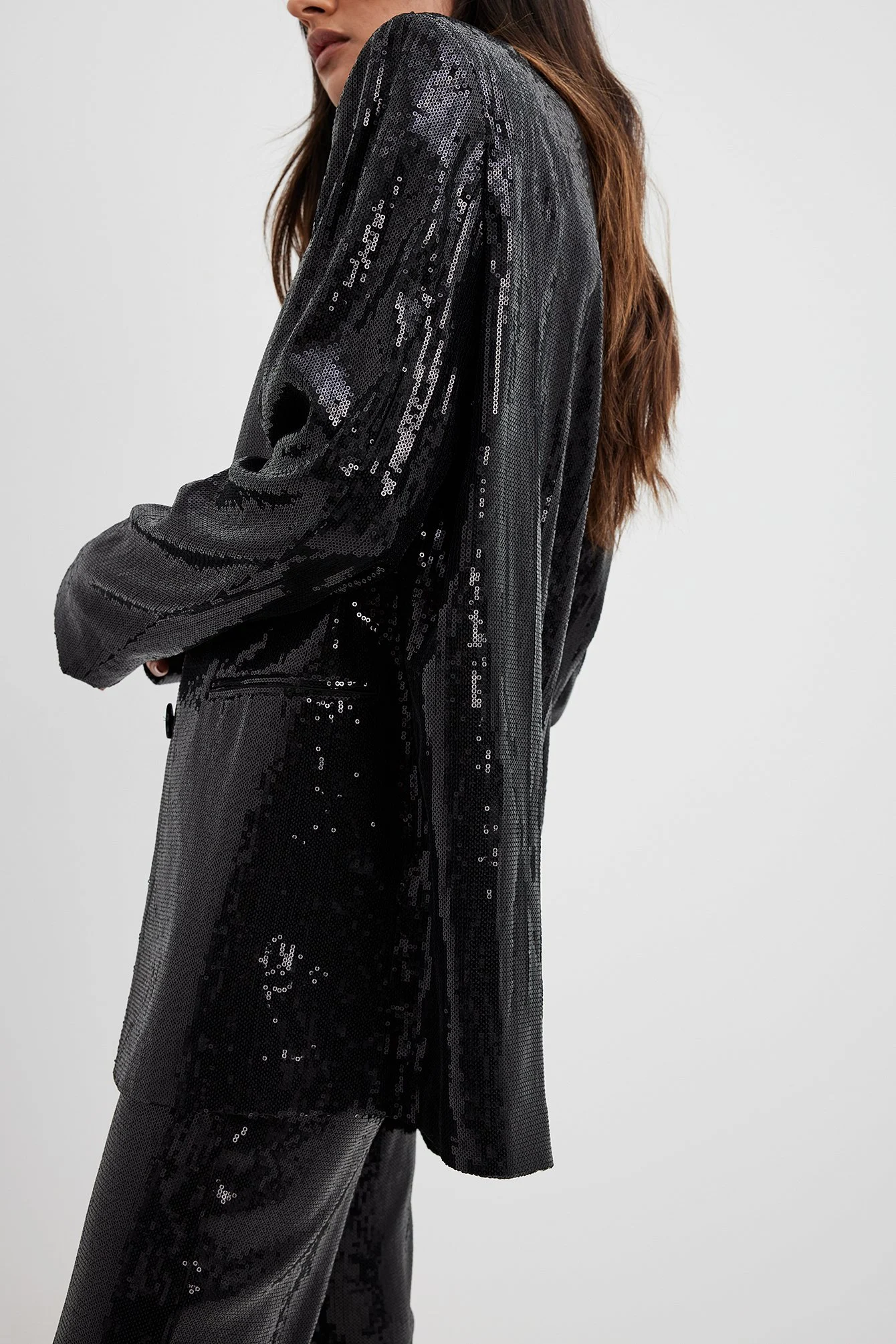 Oversize-Blazer mit Pailletten
