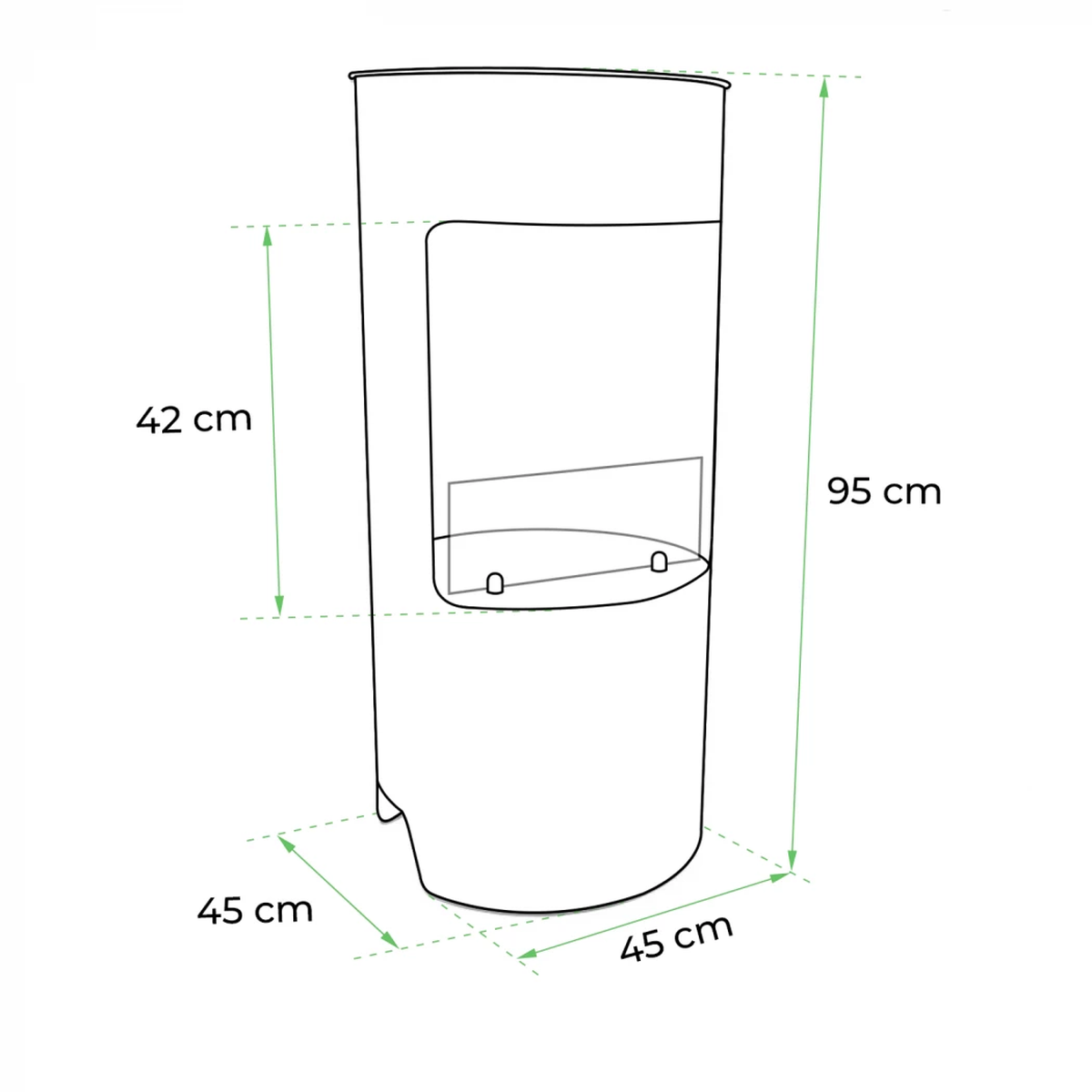 ScandiFlames Montgomery Schwarz, Offener Bioethanol-Herd, Freistehender Bioethanol-Kamin im Holzofen-Design, Lange Brenndauer von bis zu 4,5 Stunden, 1,9 kW.