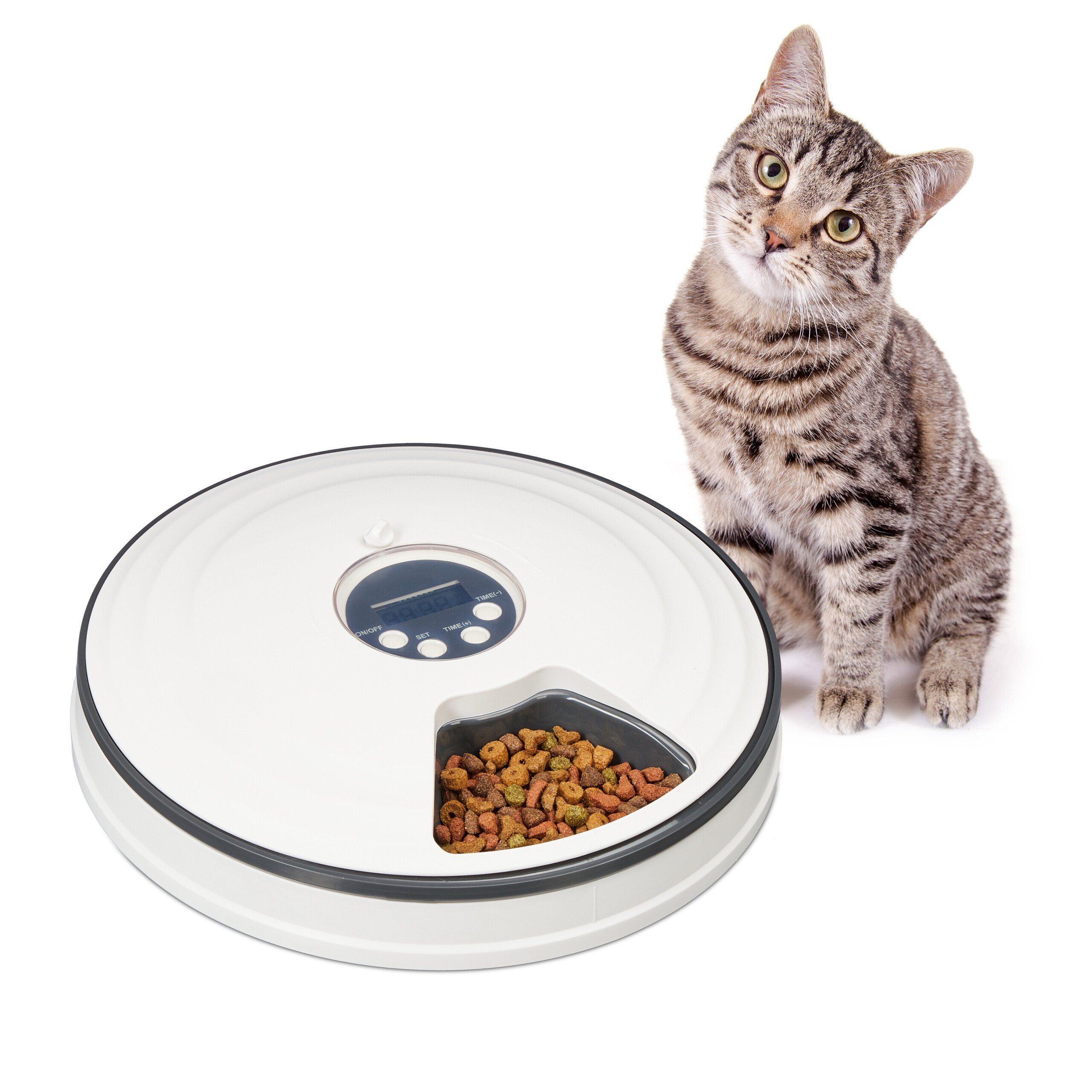 relaxdays Katzen-Futterautomat Futterautomat für Katzen