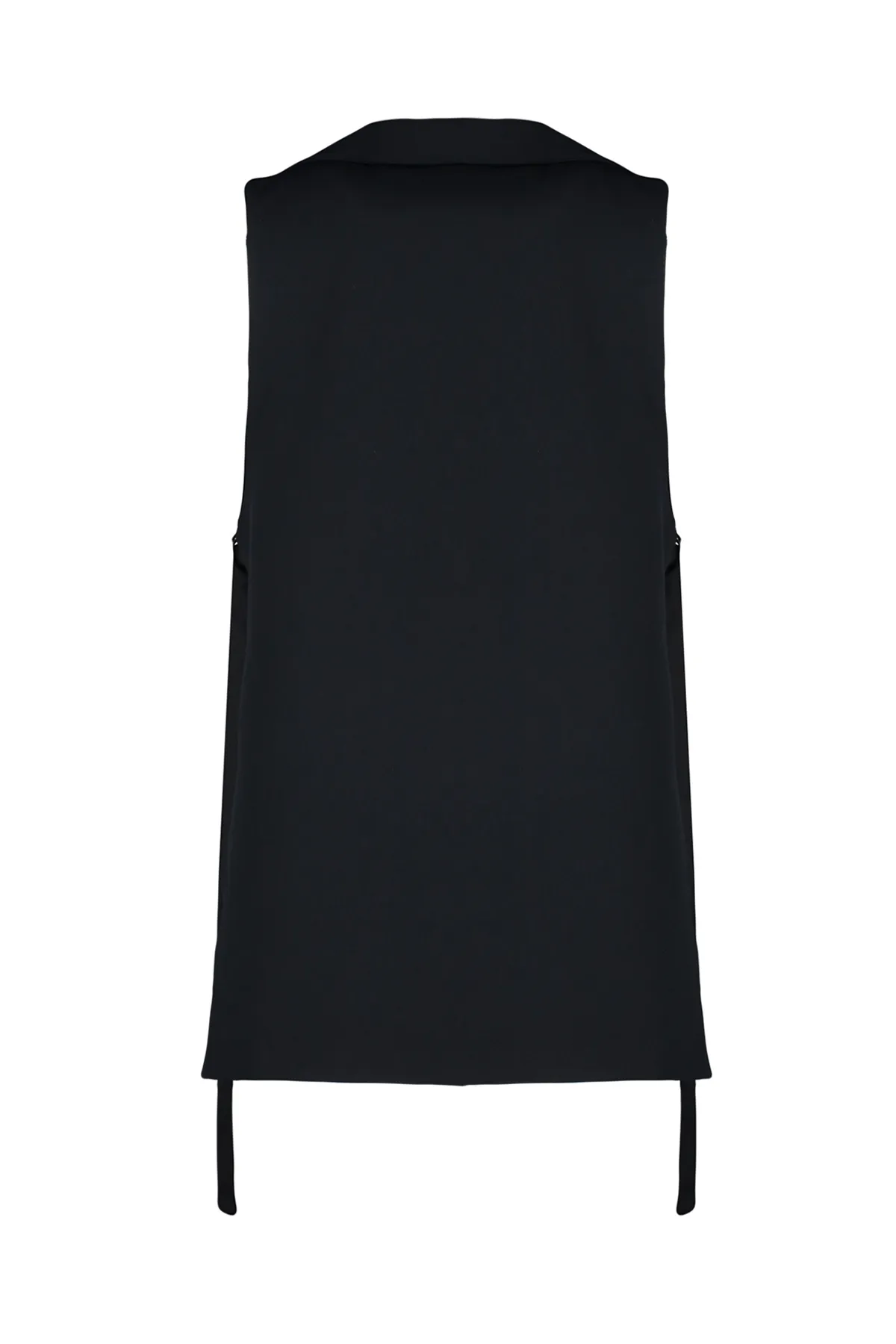 Trendyol Modest  Schwarze, seitlich gebundene, detaillierte, gefütterte Webweste TCTAW24YL00021