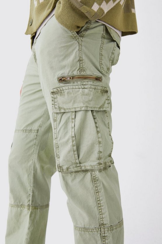 Cargo-Hose mit geradem Bein und Acid-Waschung