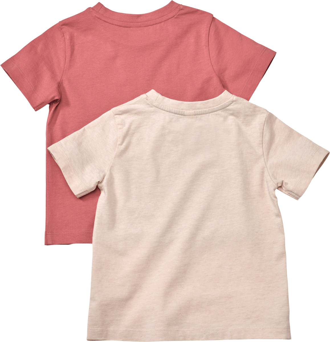 T-Shirts, rosa + beige, Gr. 110, 2 St
