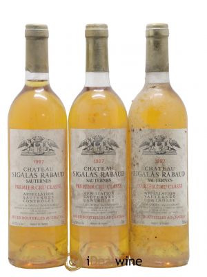 Château Sigalas Rabaud 1er Grand Cru Classé  1987 - Lot de 3 Bouteilles